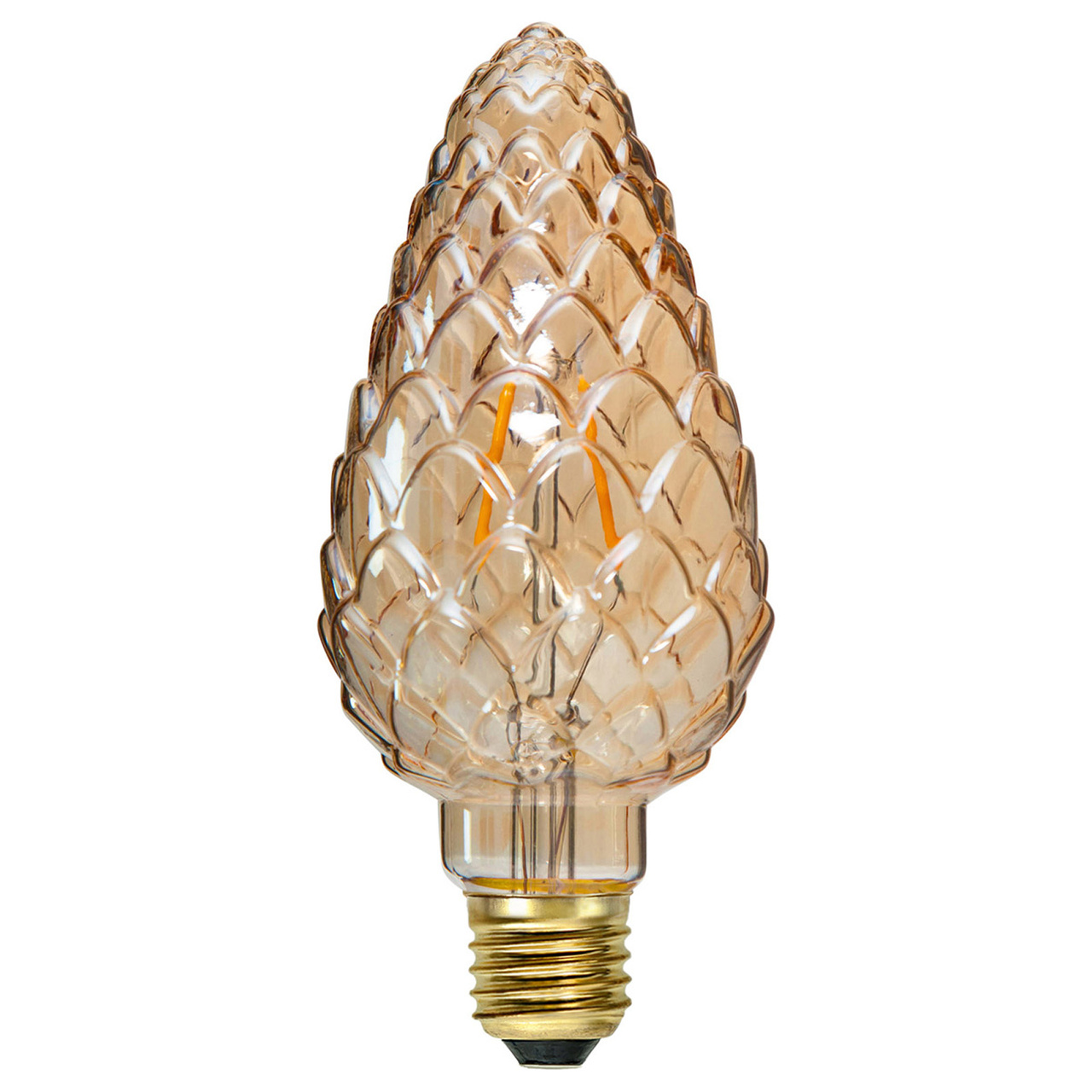 LED-lampa E27 Amber-färgad Kotte dimbar 2,3W