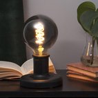 LED-lampa E27 Rökfärgad glob 12,5cm dimbar 4W