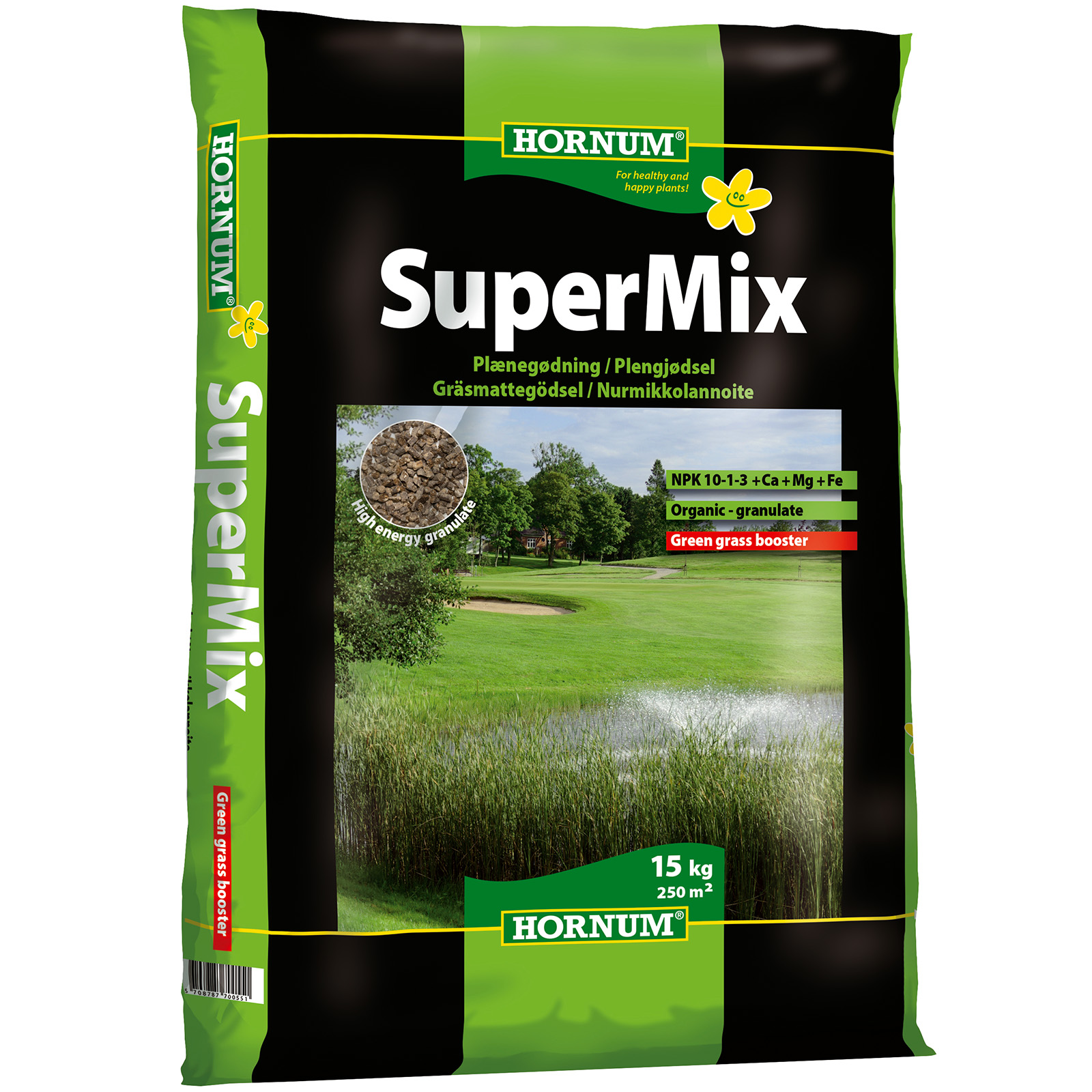 Gräsmattegödsel 15 kg, SuperMix organisk