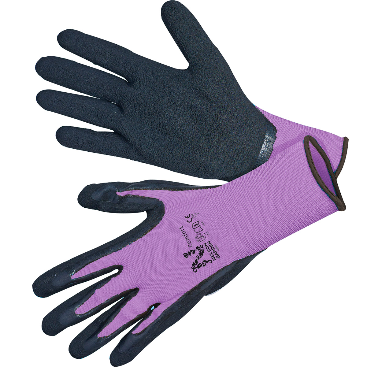 Handske Comfort, storlek 6 violett/svart